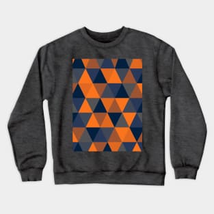 Orange and Blue Geometric Pattern Crewneck Sweatshirt